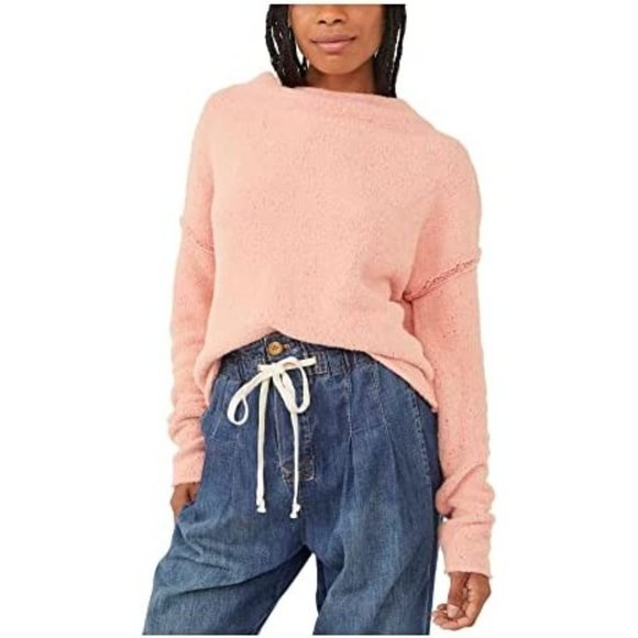 FREE PEOPLE San Vincent Funnel Neck Sweater - Cherry Peach NWT - Picture 2 of 4
